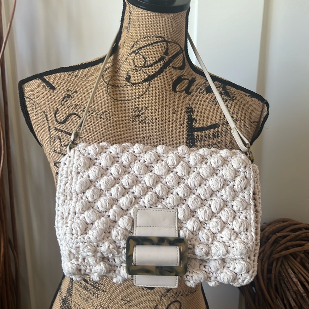 Adorable Cream Macrame Mini Handbag